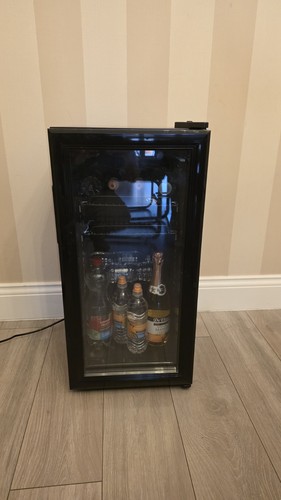 Black mini fridge with lights - with,